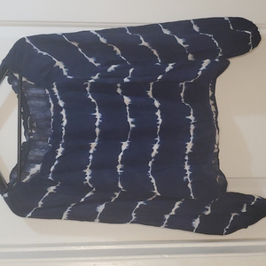 INC International Concepts long sleeve crop‎ top size XL blue white